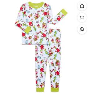 NEW! WOT Grinch Toddler Christmas Snug Fit Top & Pants 2-Piece Pajama Set